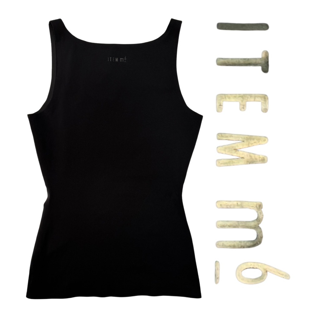 ITEM m6 Black Sleek Tank Top  Size Small